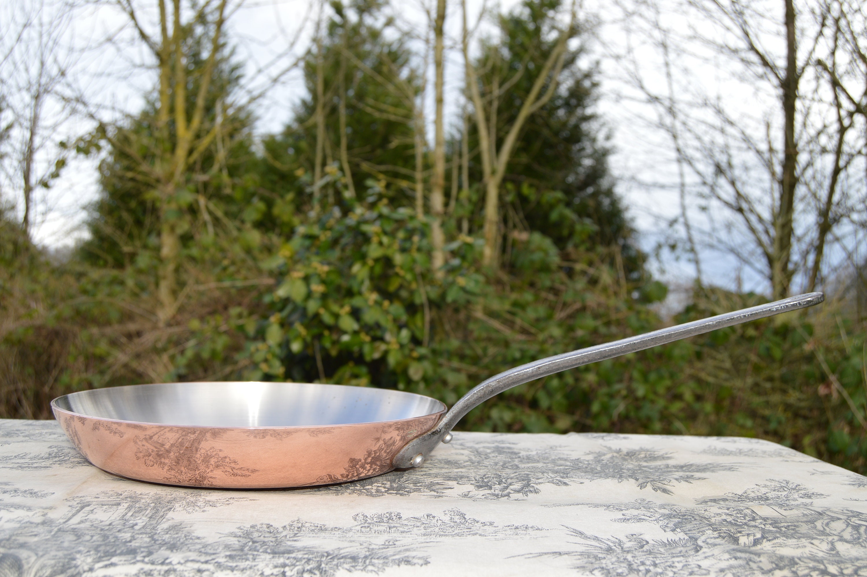 Made in France 2.5mm Fry Pan Skillet French Vintage Copper Pan Nickel