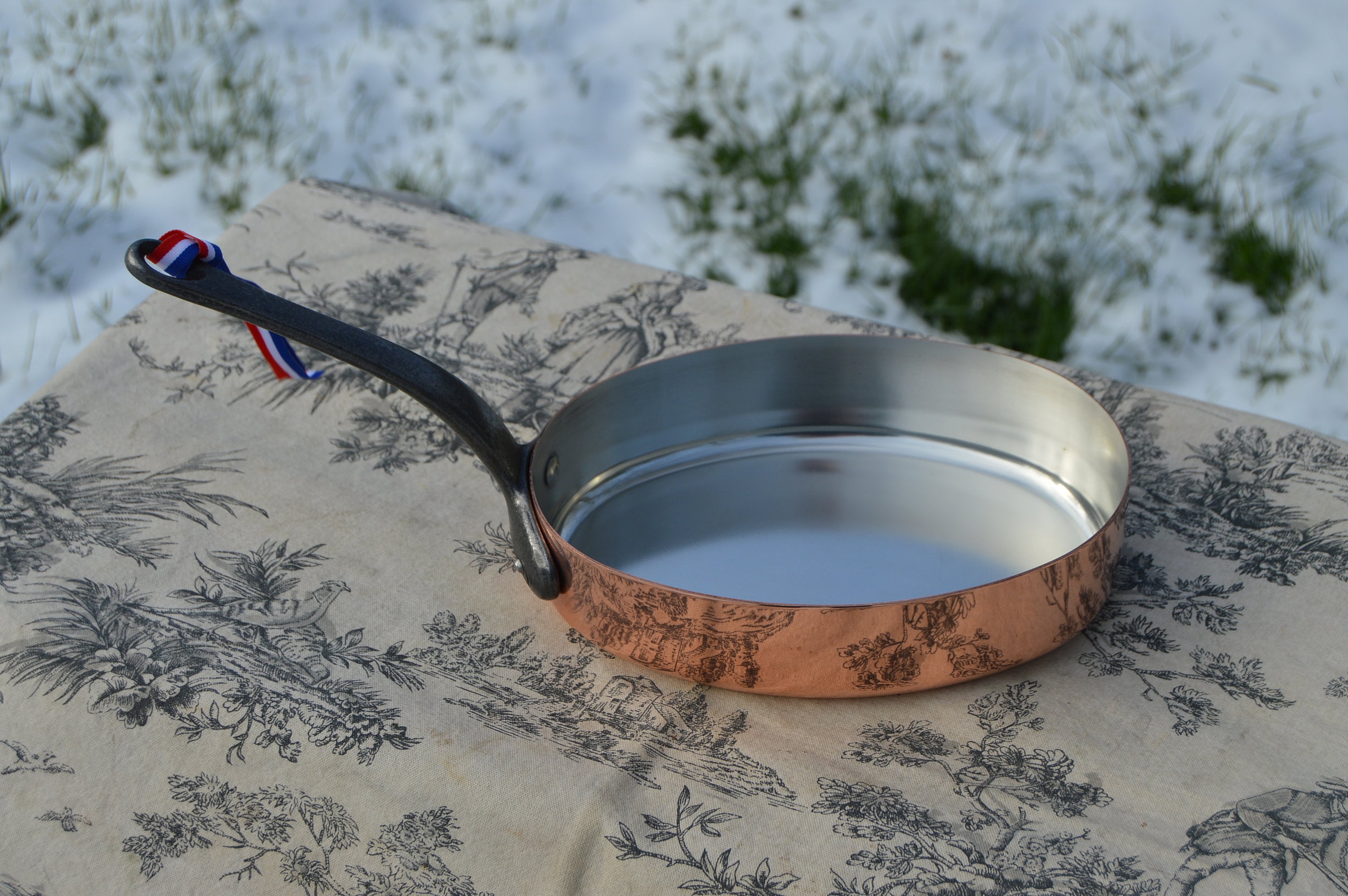 Tinned copper Saute pan with lid