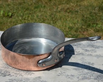 Antique Copper Pan Sauté French Professional Saute Pan 1.4mm New Tin 23cm 9 inch 1.5mm