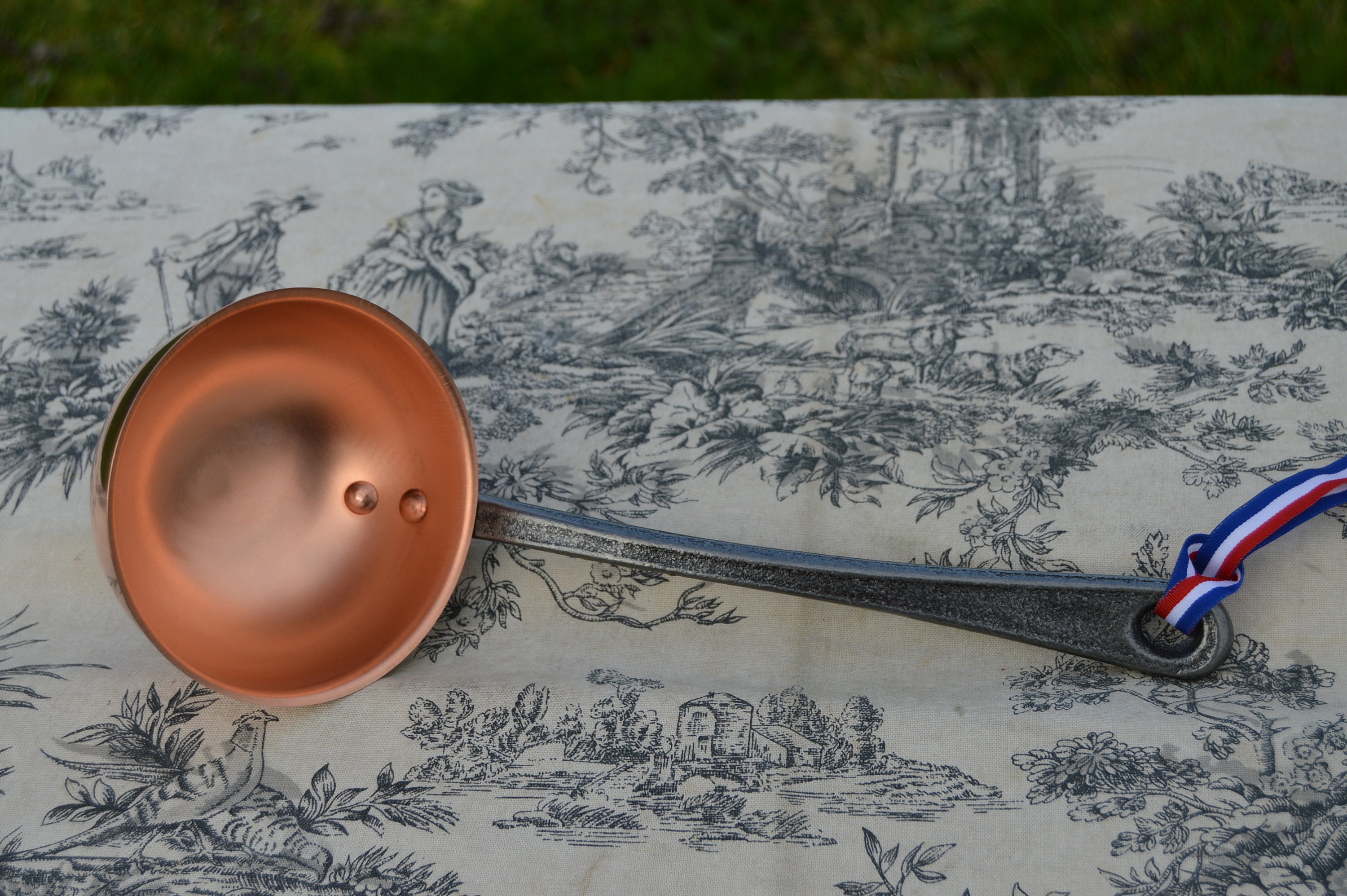 Nouvelle Louche en Cuivre Nkc de Normandy Kitchen Copper Jam Jelly Spoon Louche Iron Handle Ladle Ne