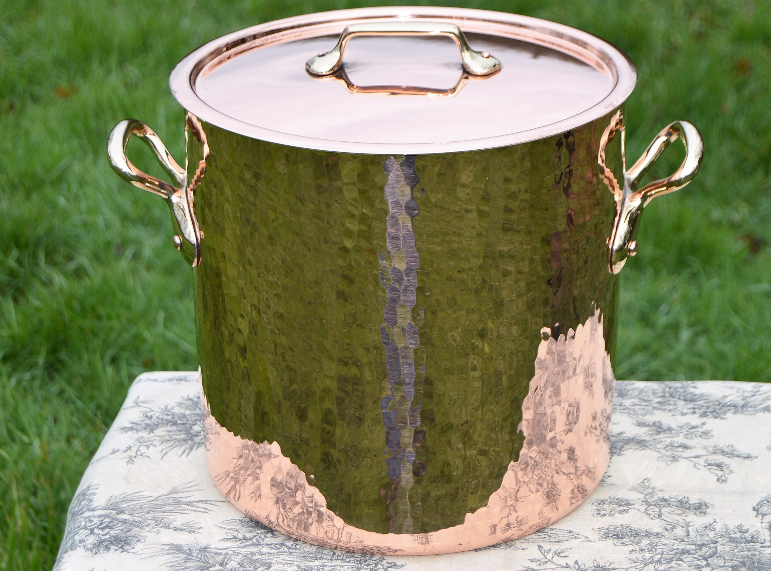 Copper Pan Stamped Made in France New Villedieu Tin French Antique