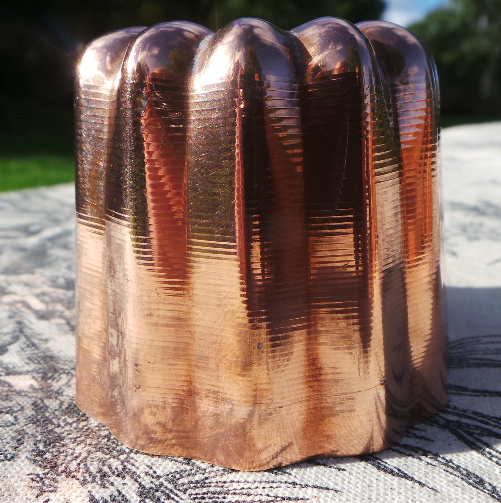 Four Copper Molds Bordeaux Moules A Cannelle Cinnamon Bun Mould Vintage