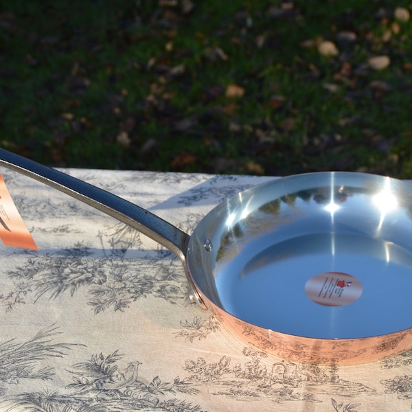 New NKC 24cm Copper Fry Pan Skillet Normandy Kitchen Copper Saute High Sided Saute Pan 9 1/2" Tin lined New Normandy Kitchen Copper 1.3mm