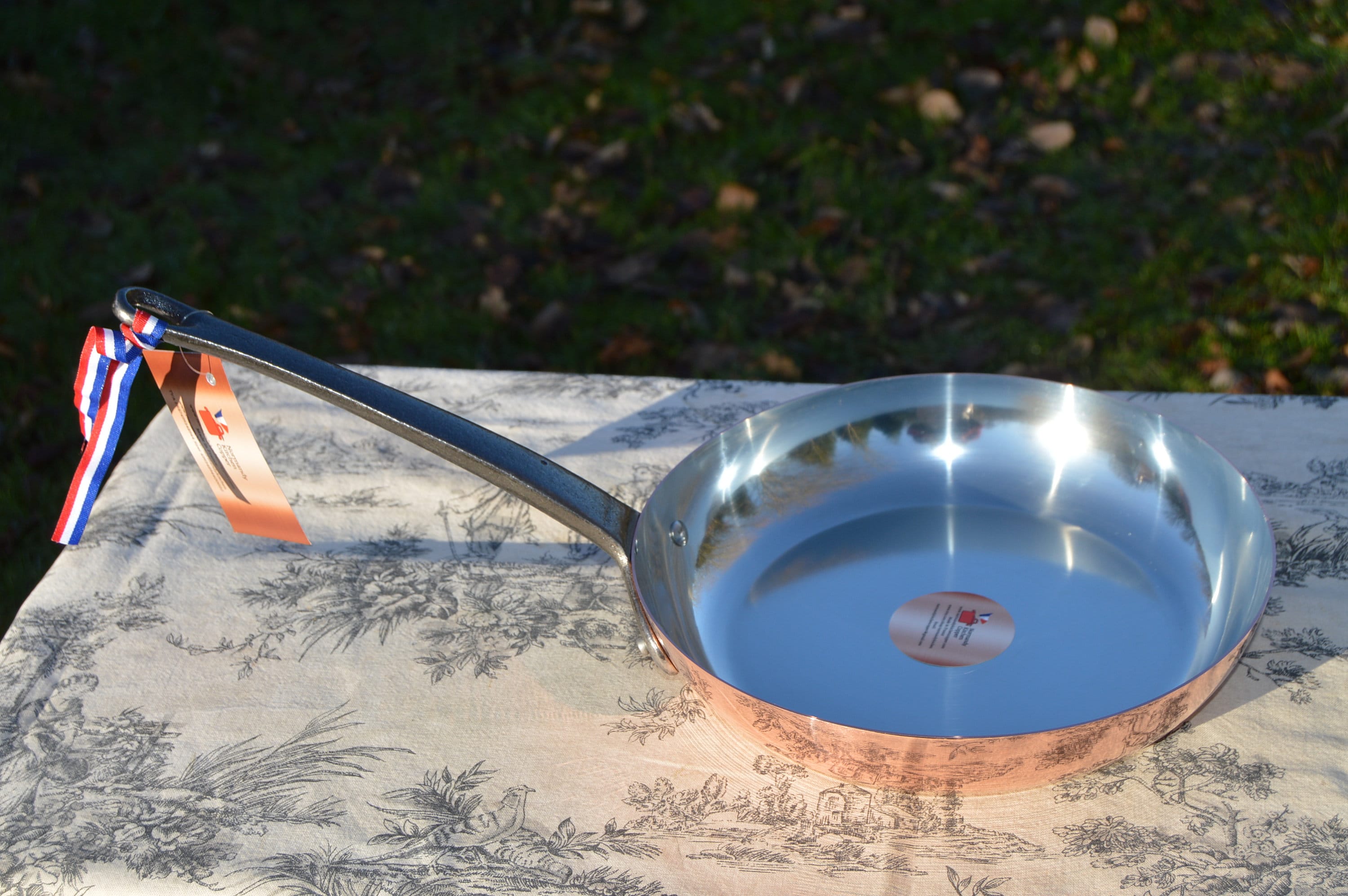 Nouveau Nkc Copper Fry Pan Skillet Normandy Kitchen Saute High Sided 24 cm 9 1/2 Tin Lined New 1.2mm