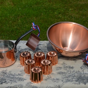 Normandy Kitchen Copper Caneles Baking Set: Bowl, Pan, Molds
