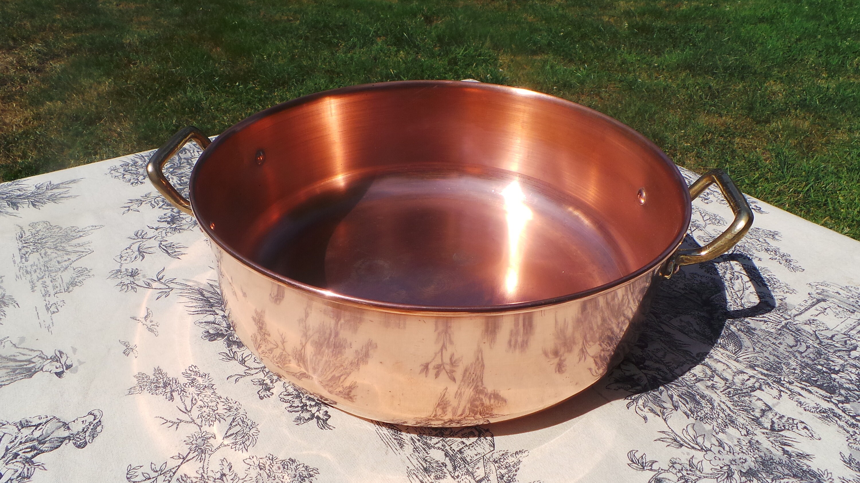 Copper Jam Pan Midi Sized French Copper Pot Vintage Copper French Jam