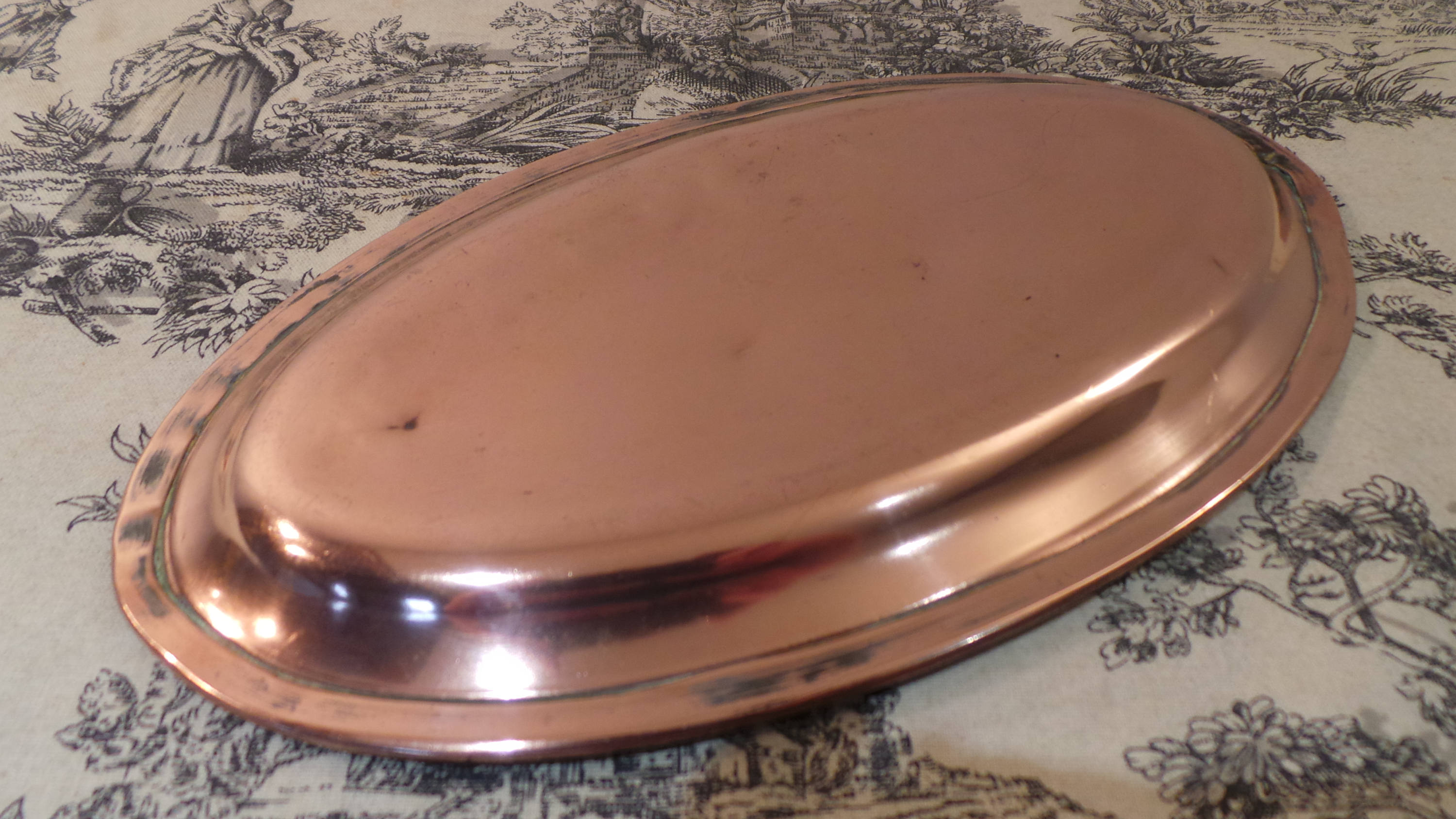 French Antique Copper Gratin Oven Dish Pie Dish 26.5cm 10 ...