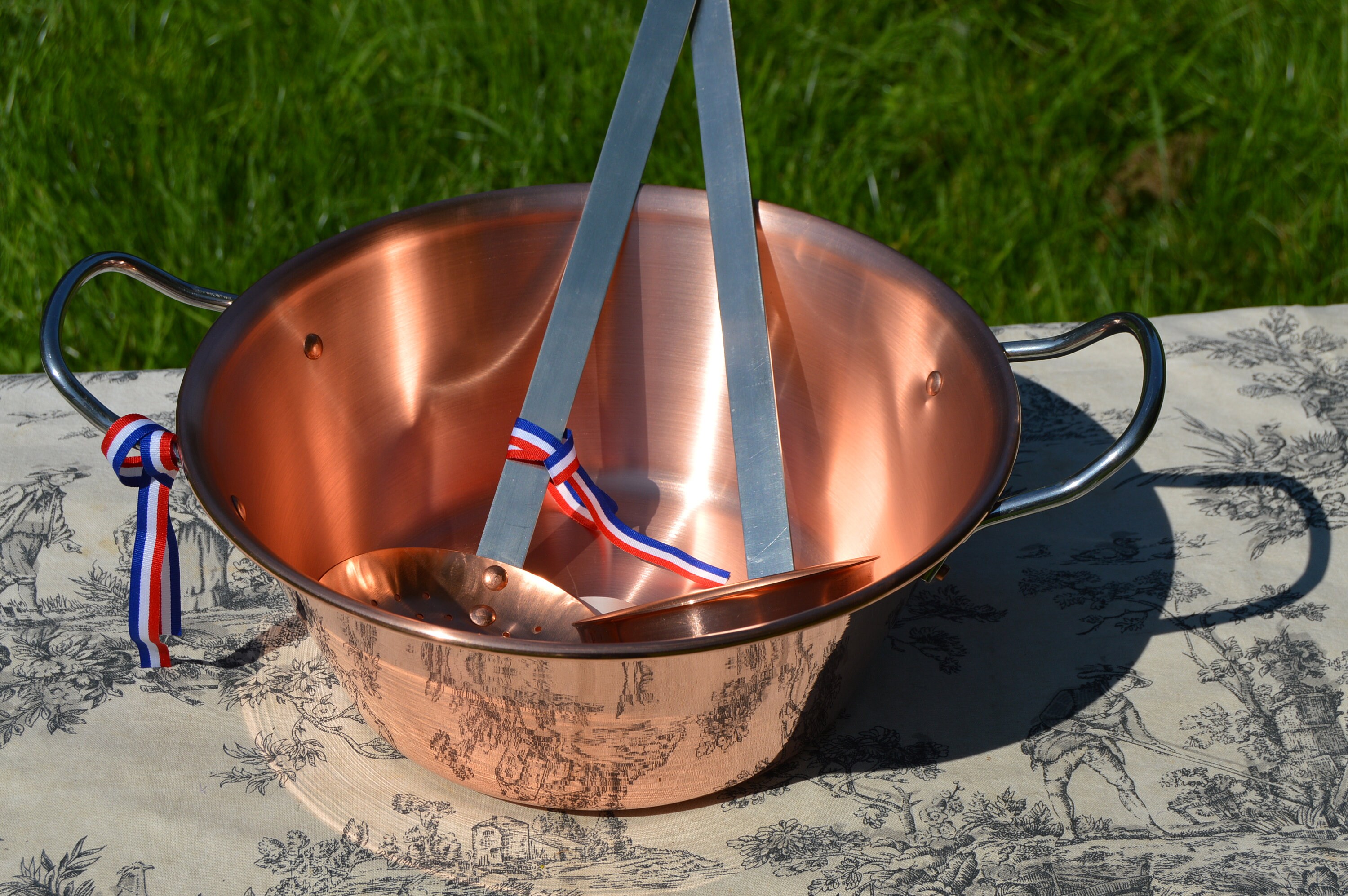 Nouveau Nkc 28 cm Copper Jam Pan + Loudle Ecumoire Skimmer Normandy Cuisine Jelly 11Roulé Top Poigné