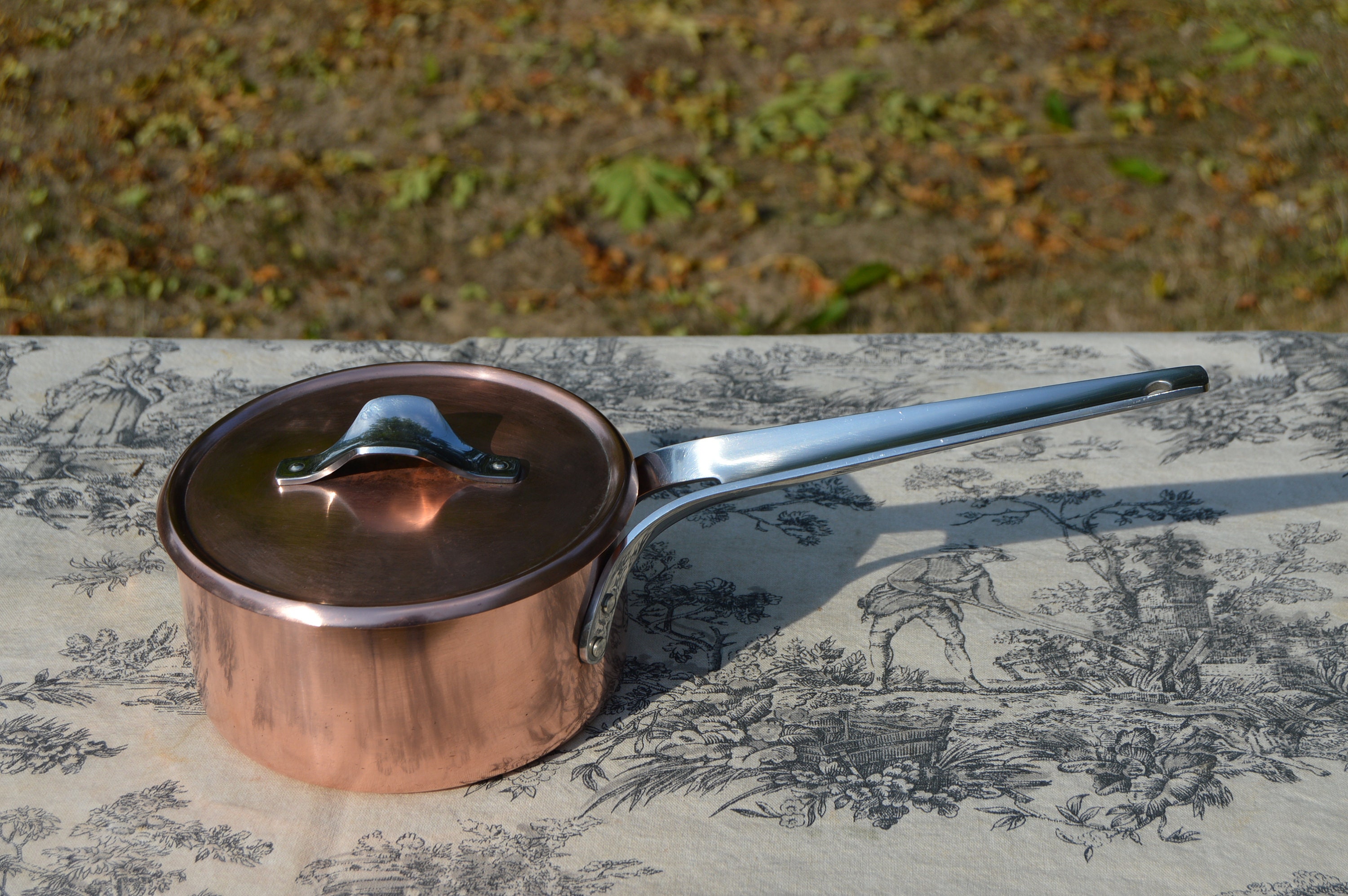 Jensen Copper Pan and Lid Vintage Fully Silver Lined Stainless