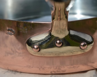 Antique E Dehillerin Copper Sauté, Skillet Pan, 26cm, Bronze Handle, Made in France