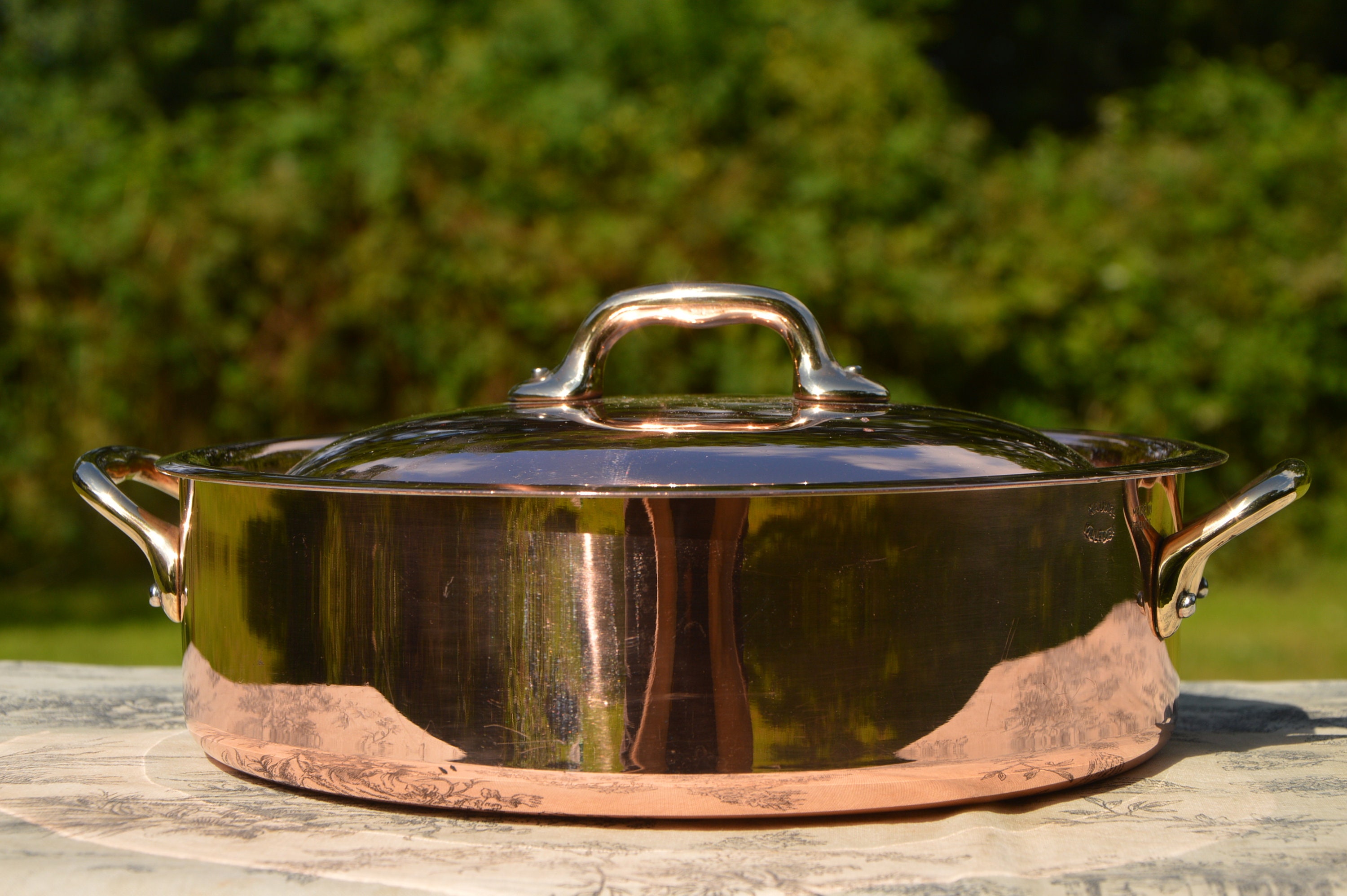Mauviel Stainless Steel and Copper Vintage Rondeau Saute with
