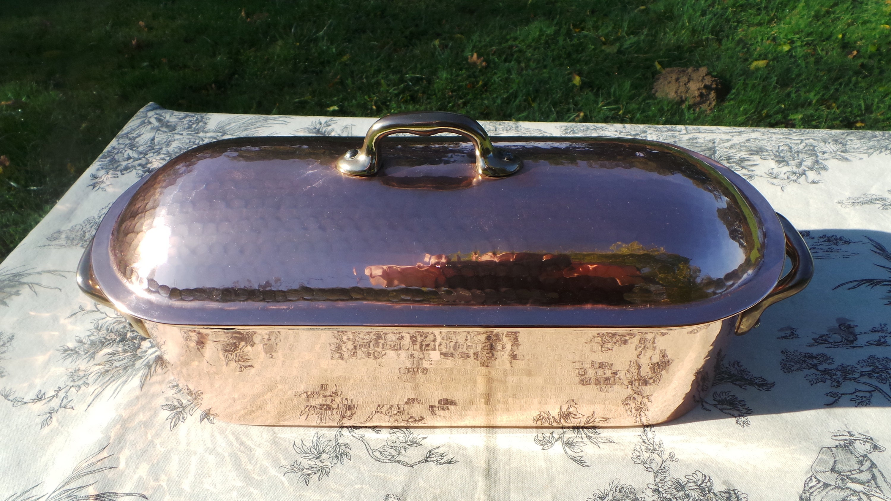 Solid Copper Fish Kettle Saumoniere Vintage French Copper Bronze Fish