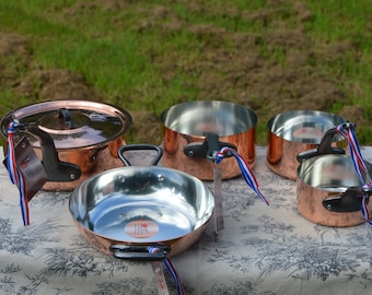 NKC New French Kitchen Set 20 cm Copper Saute and Lid NKC 20cm Round Oven Gratin 12cm 14cm 16cm NKC Saucepans Normandy Kitchen Ideal Set