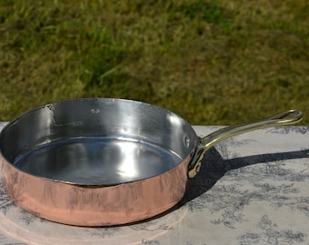 Gaillard of Paris Copper Pan New Artisan Tin 24 cm 9 1/2" Vintage French Well Used Professional Saute Fry Pan 1.8mm Cast Bronze Handle