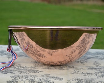 New NKC Copper 11" Mixing Bowl 28cm Cul de Poule Normandy Kitchen Copper Bol New Traditionally Made Copper 28 cm 1.2mm Iron Swing Ring
