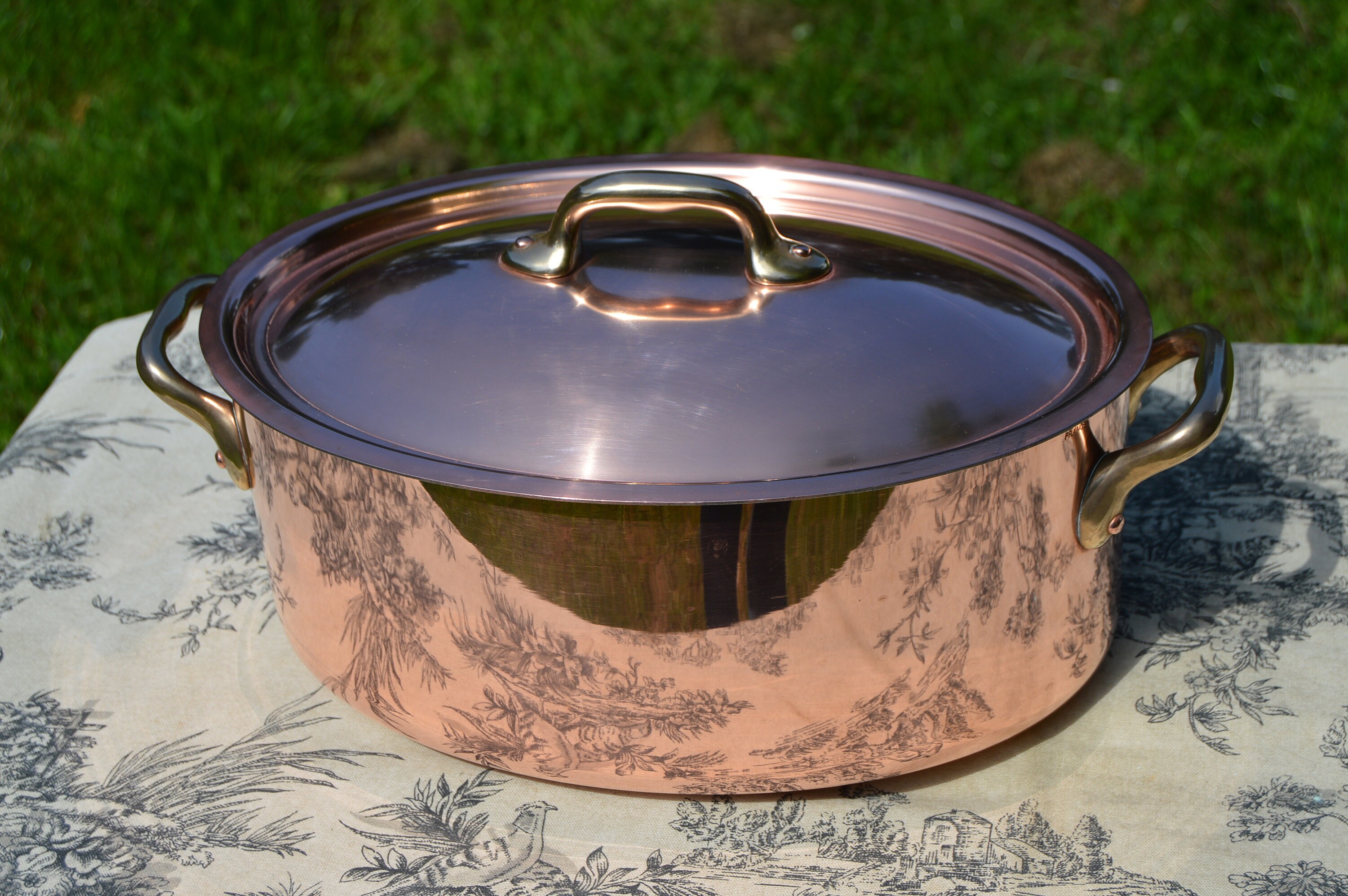 Amy Copper Pan 2mm Made in France Oval Villedieu 26cm 10.25 Round