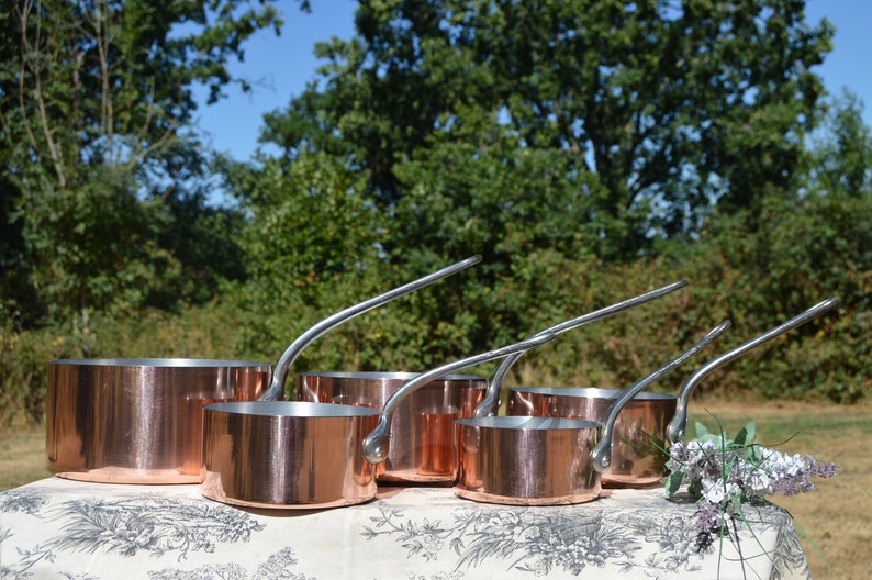 Copper Pans 1.61.8mm Five Vintage Aluminium Lined 12cm20cm Etsy
