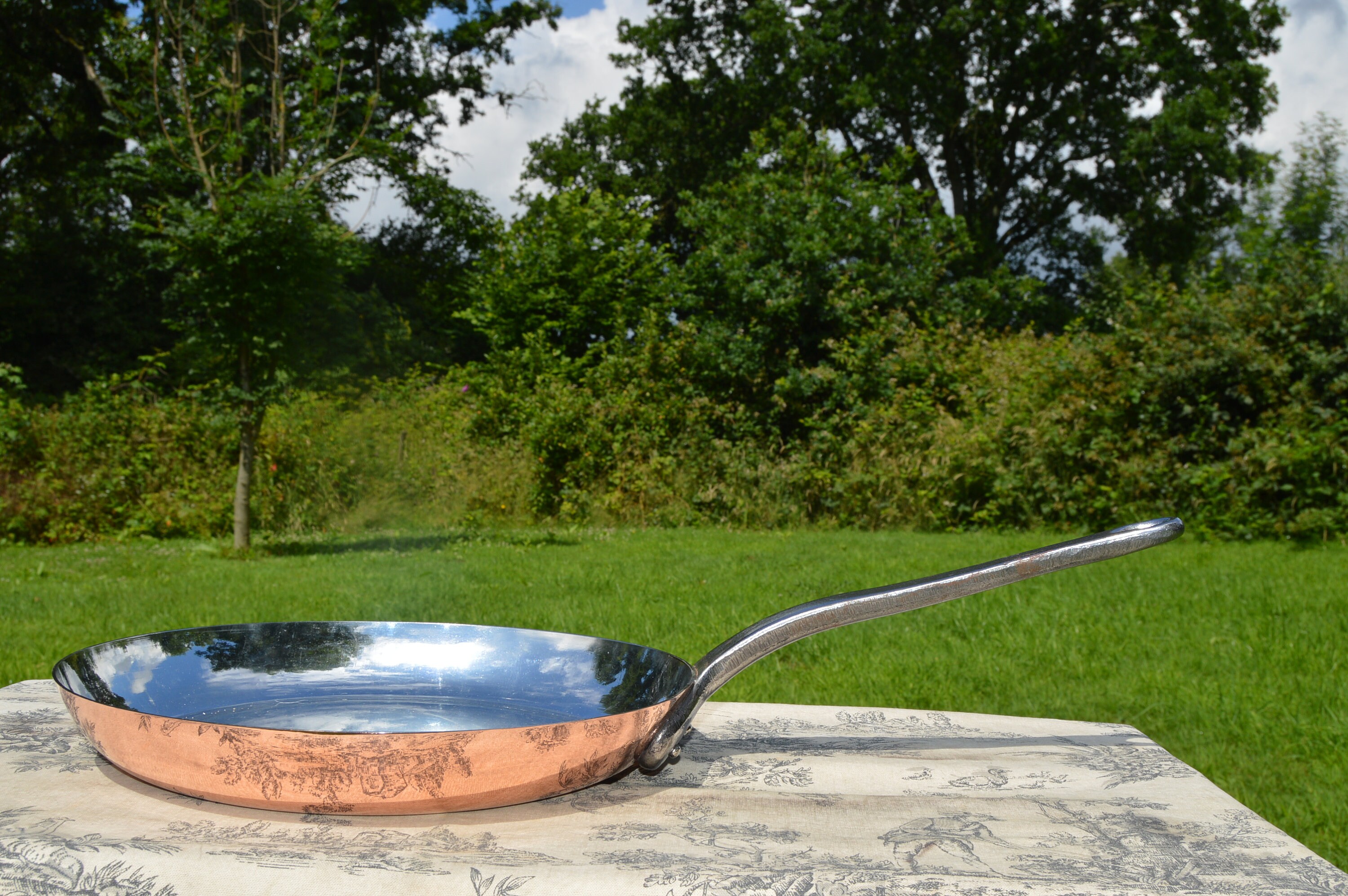 Vintage 28cm Fry Pan Skillet New Tin 11 Inch Fabrication Francaise