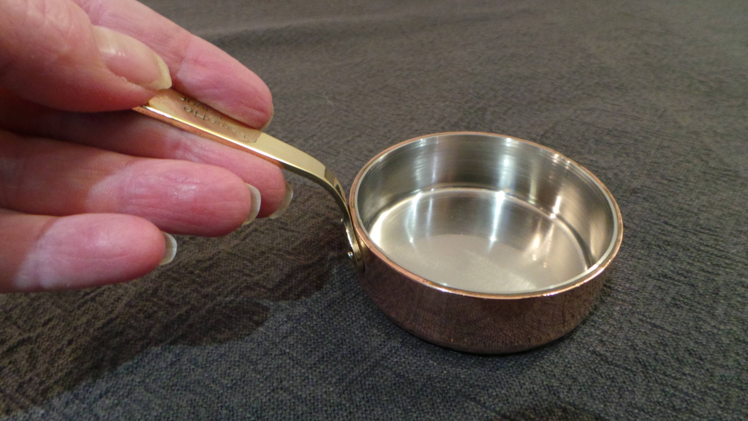 2 Small Chomette Favor Stamped Saute Pans 2.4mm French Copper Small