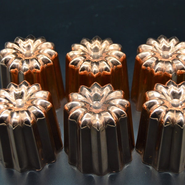 6 grands canelés en cuivre NKC 5,5 cm 2 1/8" fabriqués en France moules à gâteau bordelais bordelais moules à gâteau français cuisine normande 5,5 cm