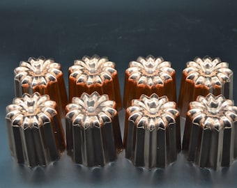 8 Eight Copper Caneles Large NKC 5.5 cm 2 1/8" Canelés Made in France Bordeaux Bordelais Cake Mold Normandy Kitchen 5.5cm French Mould