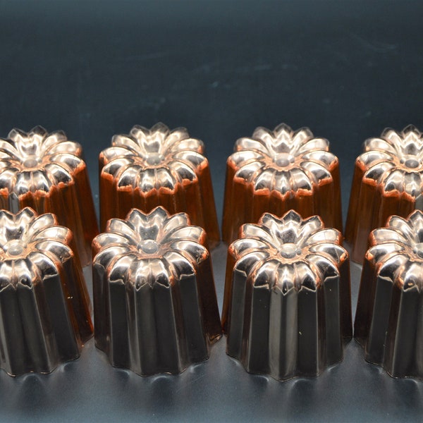 8 huit grands canelés en cuivre NKC 5,5 cm 2 1/8" Canelés Made in France Moule à gâteau bordelais bordelais Normandie cuisine 5,5 cm moule français