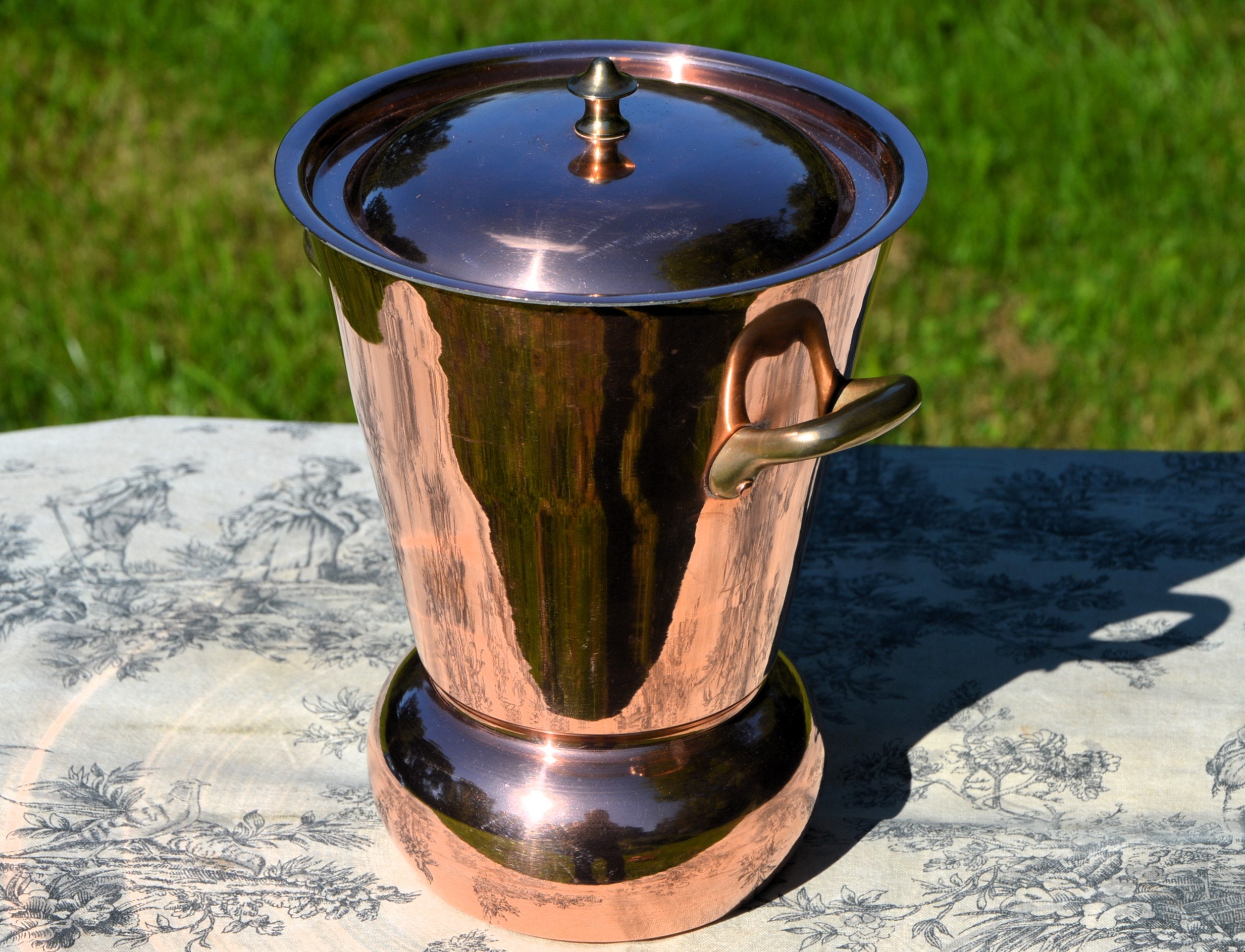 Antique French Copper Made in France Villedieu Potato Steamer Copper