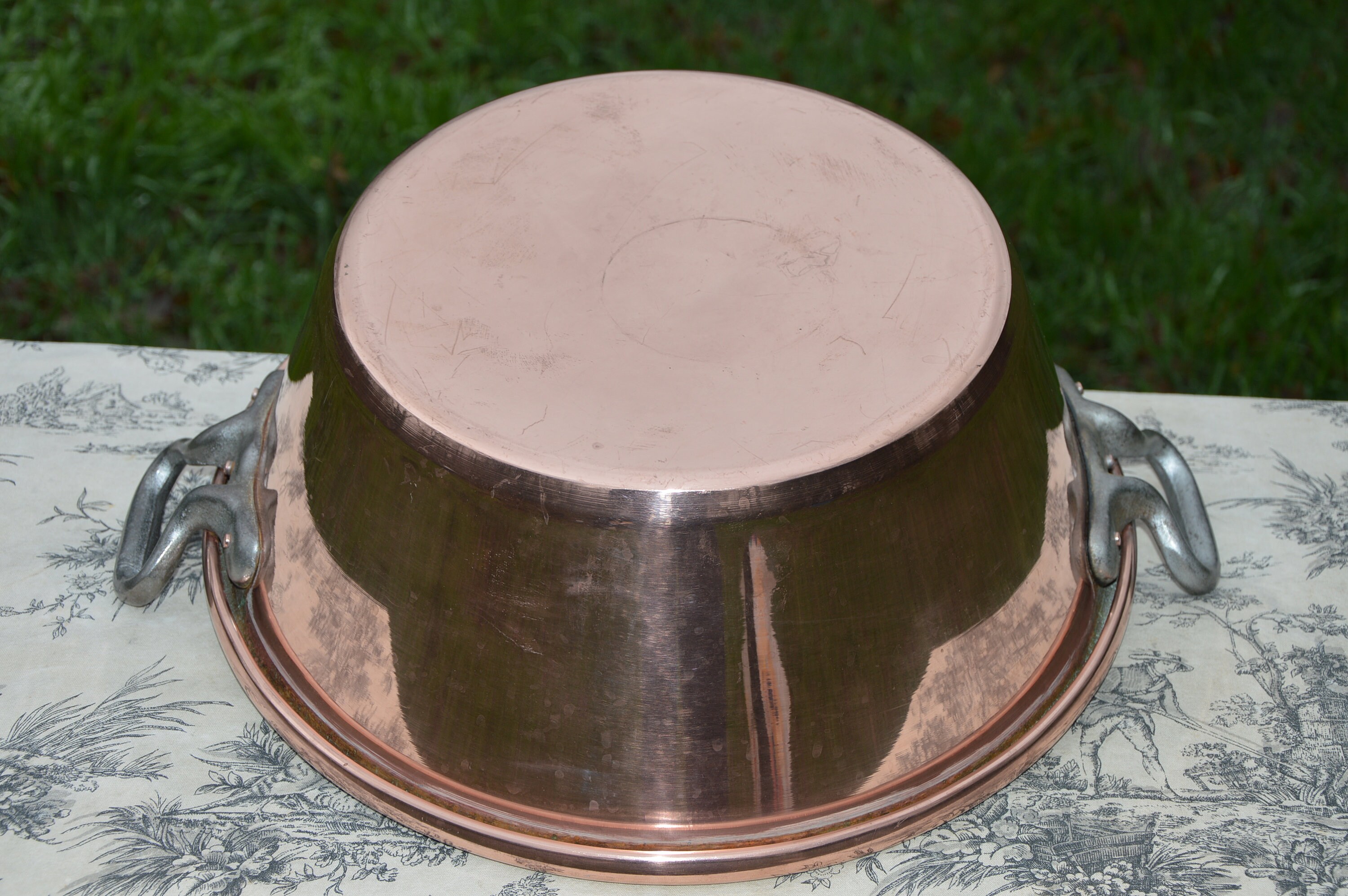 Jam Pan Vintage Copper Professional Jelly Pan Ecumoire 40cm Rolled Top