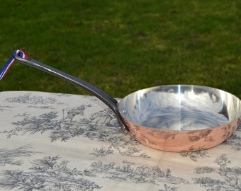 Poêle en cuivre NKC 20 cm Poêle Normandie Cuisine en cuivre Poêle à rebords haute 20 cm 20 cm 20 cm avec revêtement en étain New Normandy Kitchen Copper