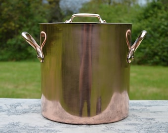 Copper Pan Marmite Faitout Soup Pot New Villedieu Tin French Antique Stock Pot 20cm 8 Inch High Quality Copper Normandy Kitchen Wear