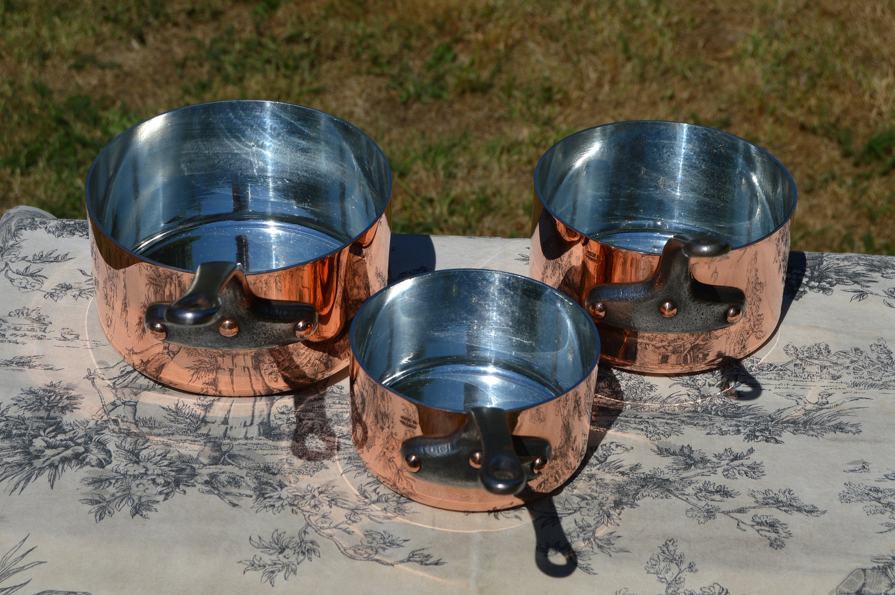 Fabrication Francaise Copper 3 Qt Dutch Oven w/ tin lining, Made in France