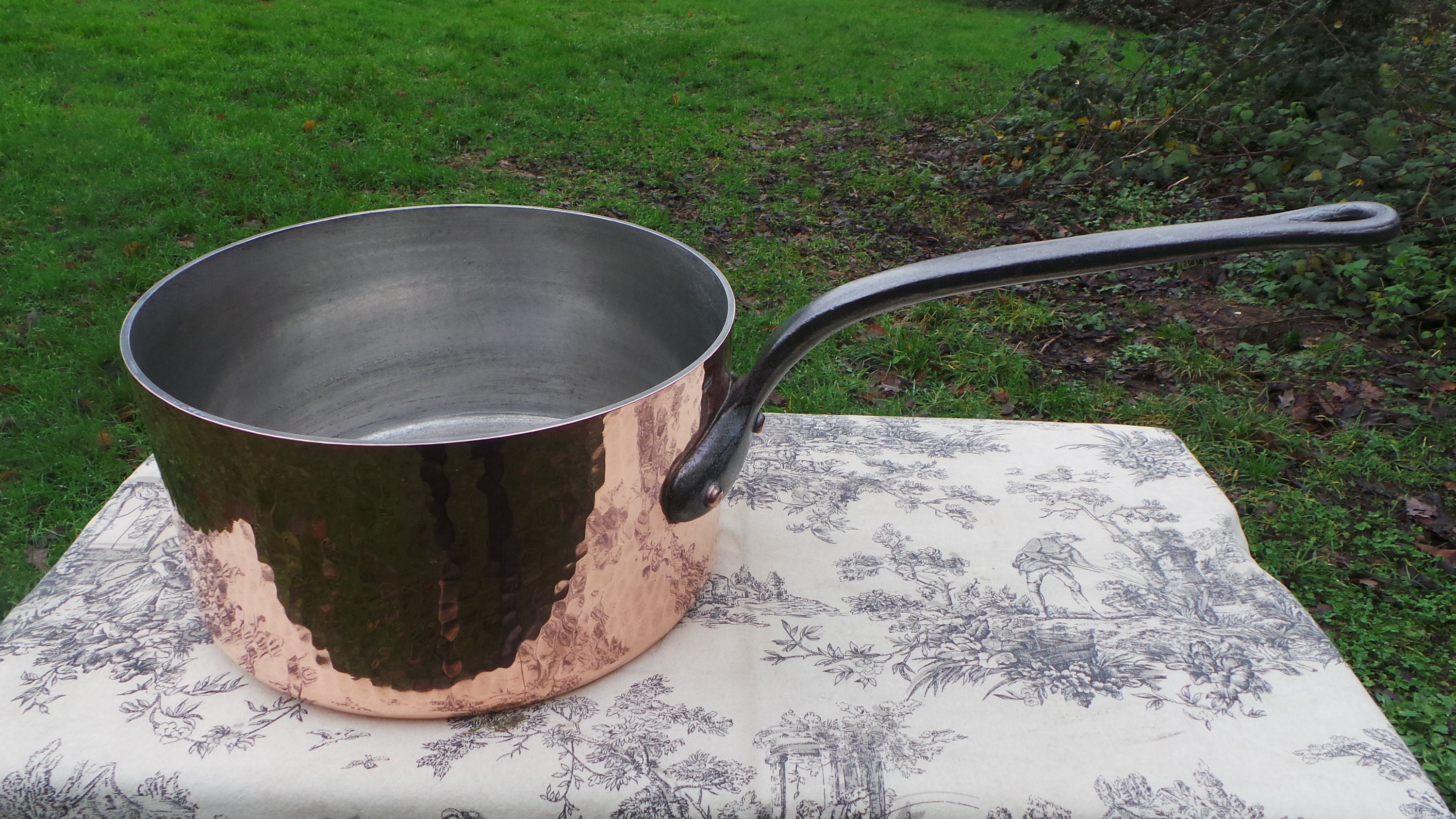 Copper Saucepan 4mm Massive 30.5cm 12 Made in France BIG Vintage French