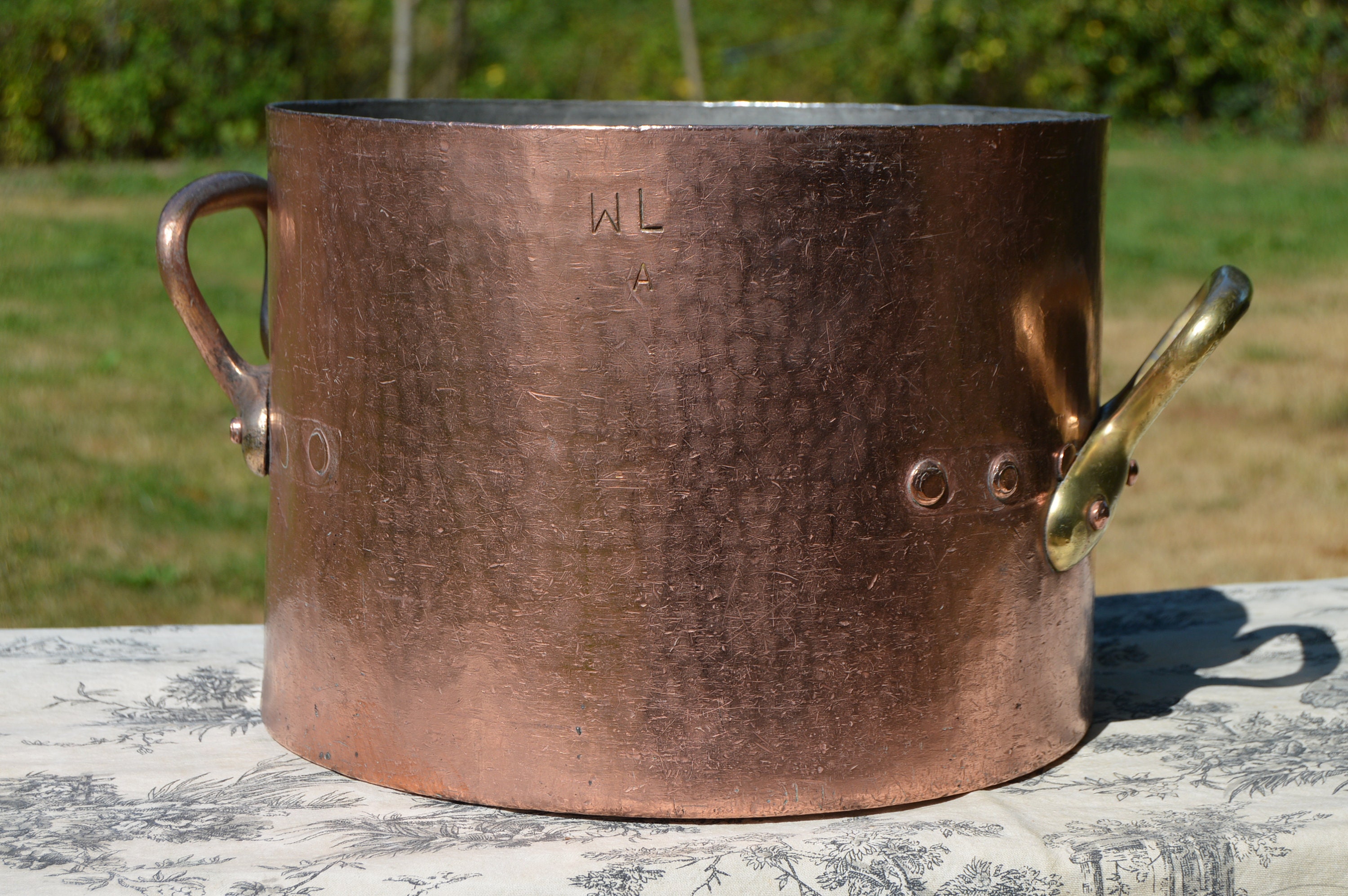 Wagons-Lits French Copper Pan 3.2mm Faitout Marmite Rondeau Antique Big Pot  Refurbished Kitchen Quality Very Well Used Replacement Handles