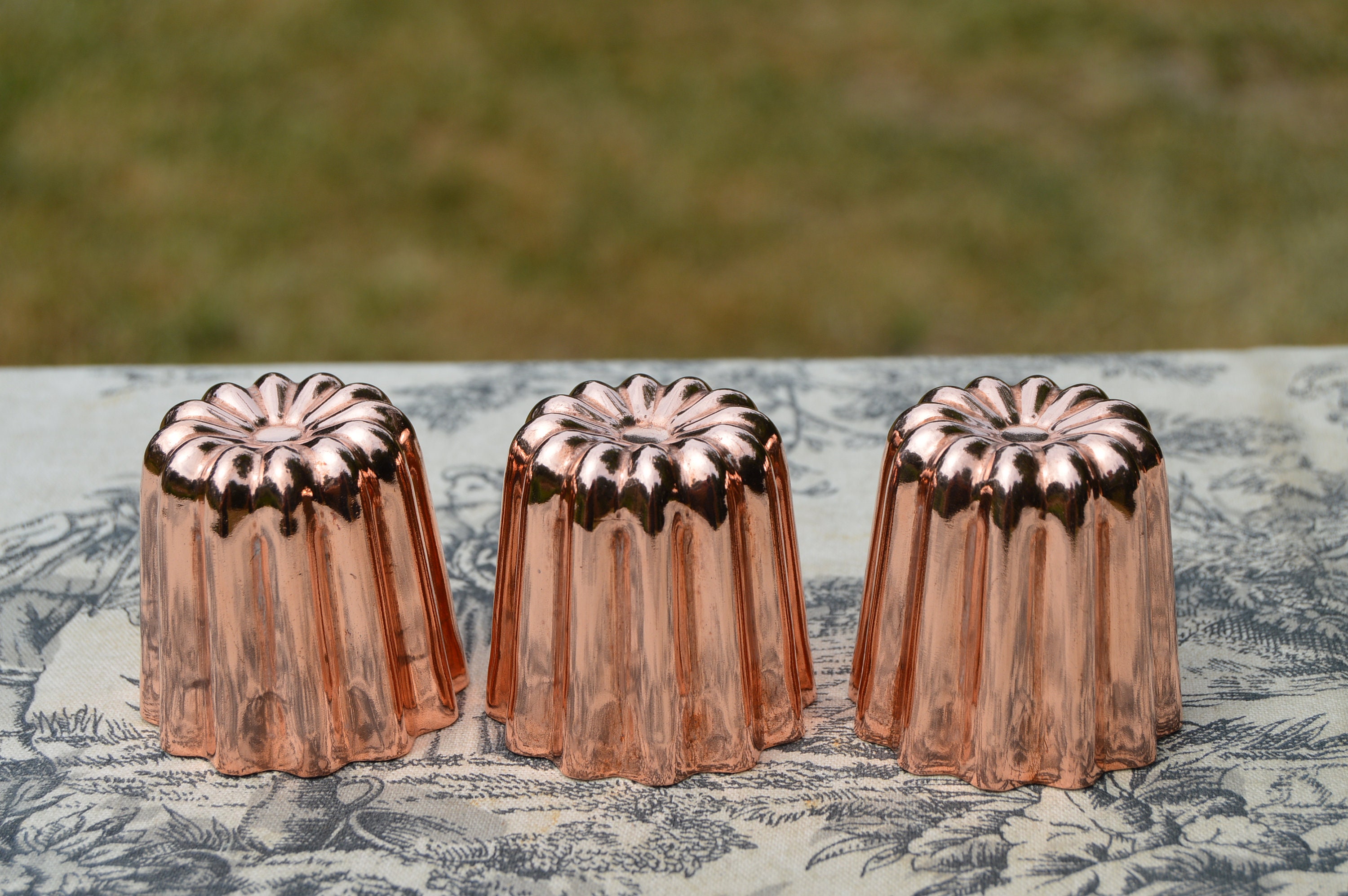 3 Three Copper Caneles Medium NKC 4.5 cm 1 3/4 Canelé Made in
