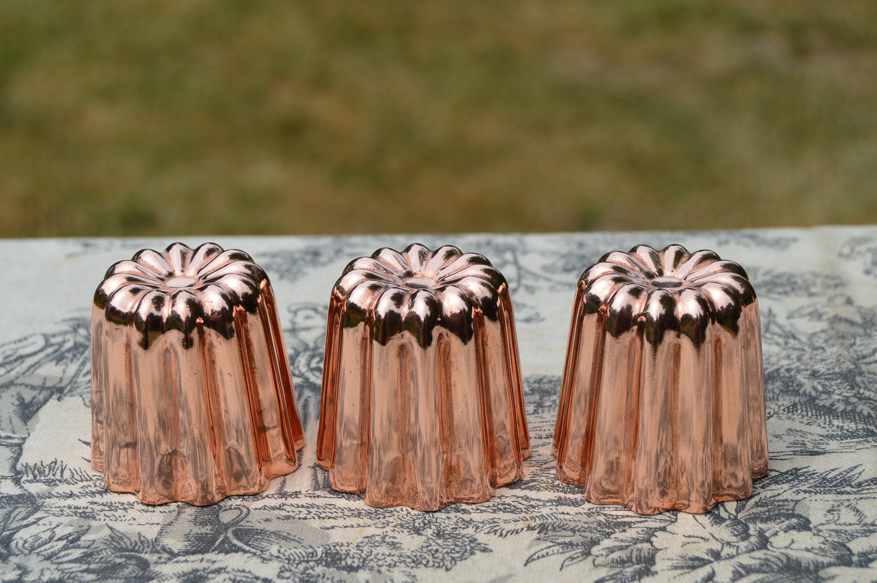 3 Three Copper Caneles Medium NKC 4.5 cm 1 3/4 Canelé Made in Bordeaux  France Bordelais Cake Mould Normandy Kitchen Copper Canelle 4.5 cm