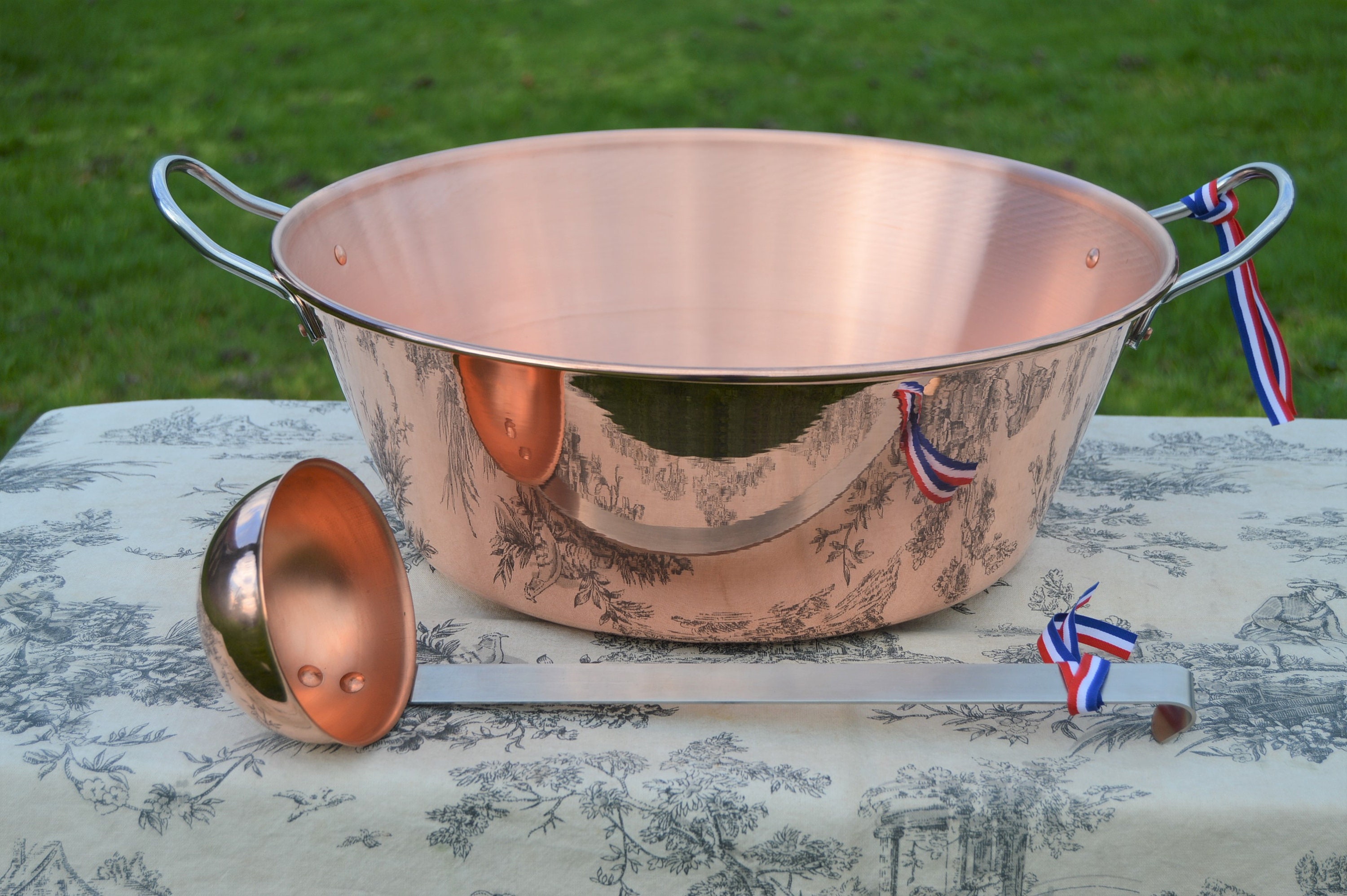 Nouveau Nkc 38 cm Copper Jam Pan de Normandy Kitchen Jelly 38cm 15 Pouces Roulé Top Poignées en Acie