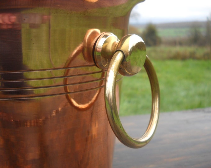 Copper Champagne Bucket With Cast Brass Handles Great 7th Wedding