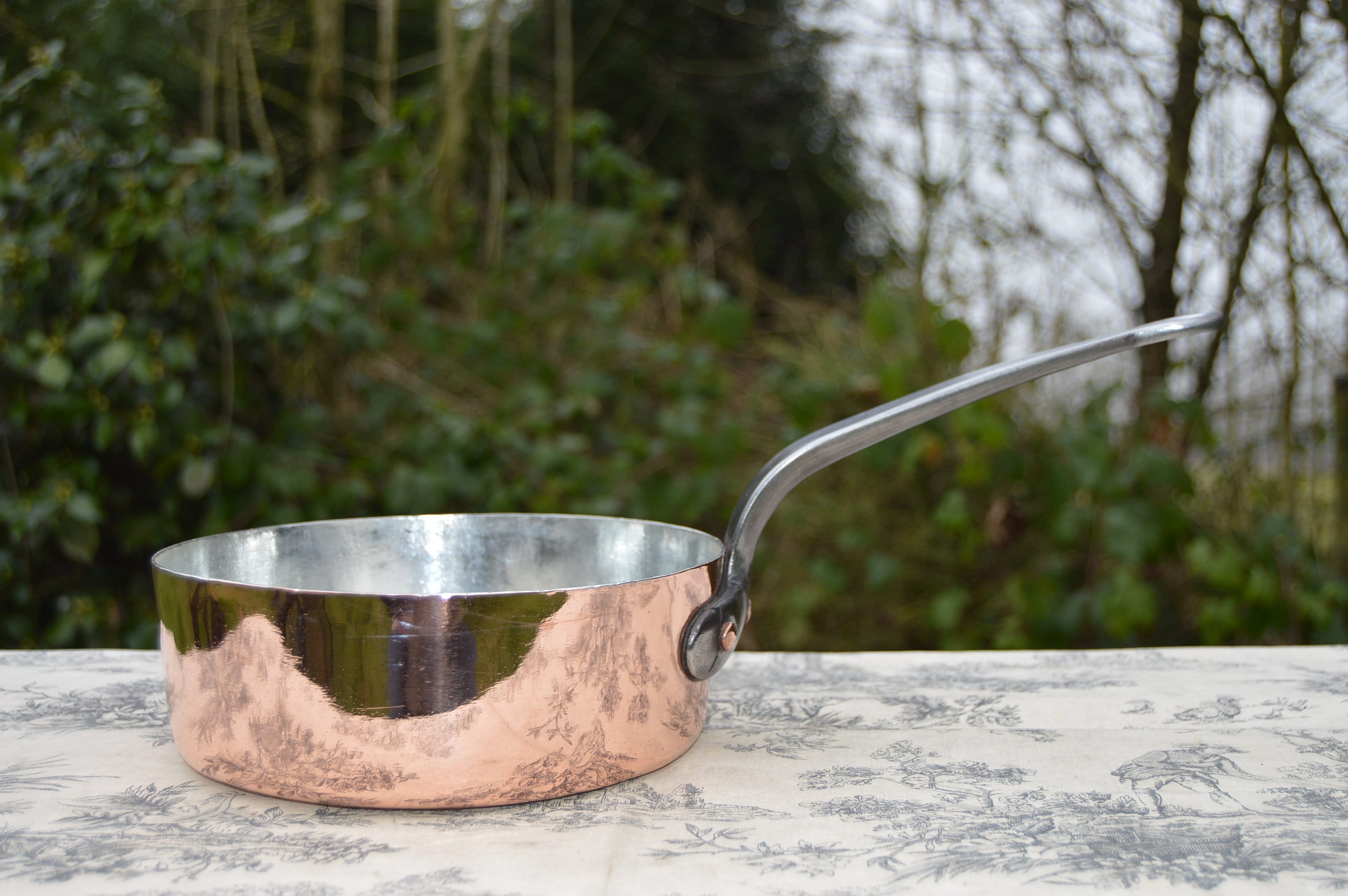 Tinned copper Saute pan with lid