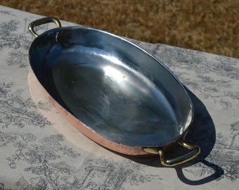 銅鍋 Gebruder Hepp 30 cm 11 3/4 インチ アンティーク ドイツ クッパー銅 改装されたオー グラタン Auflauffform