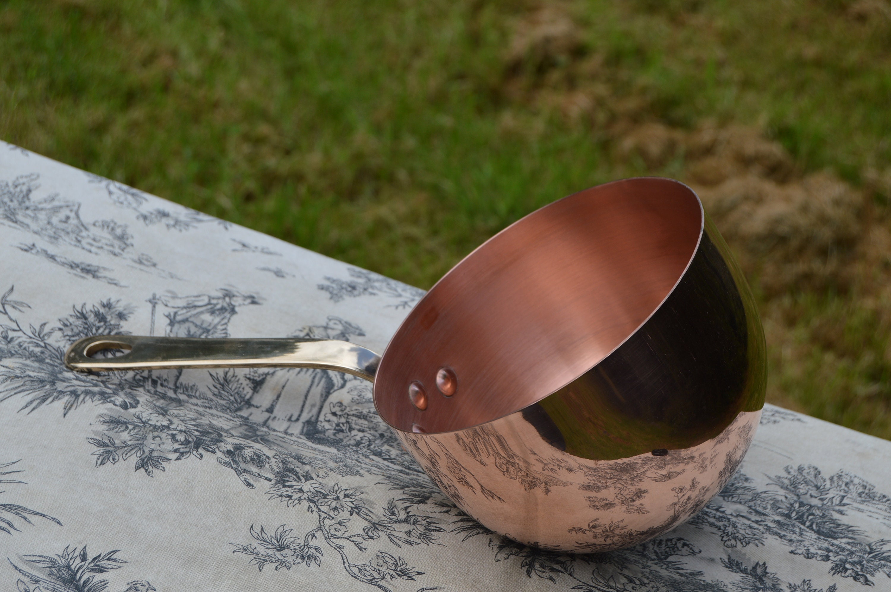 Vintage Made in France Copper Pan French Poêlon à Sabayon Zabaglione