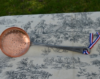New NKC Kupfer Ecumoire aus der Normandie Küche Kupfer Marmelade Gelee Löffel Gusseisen Griff Skimmer Utensil New Normandy Kitchen Copper Collection