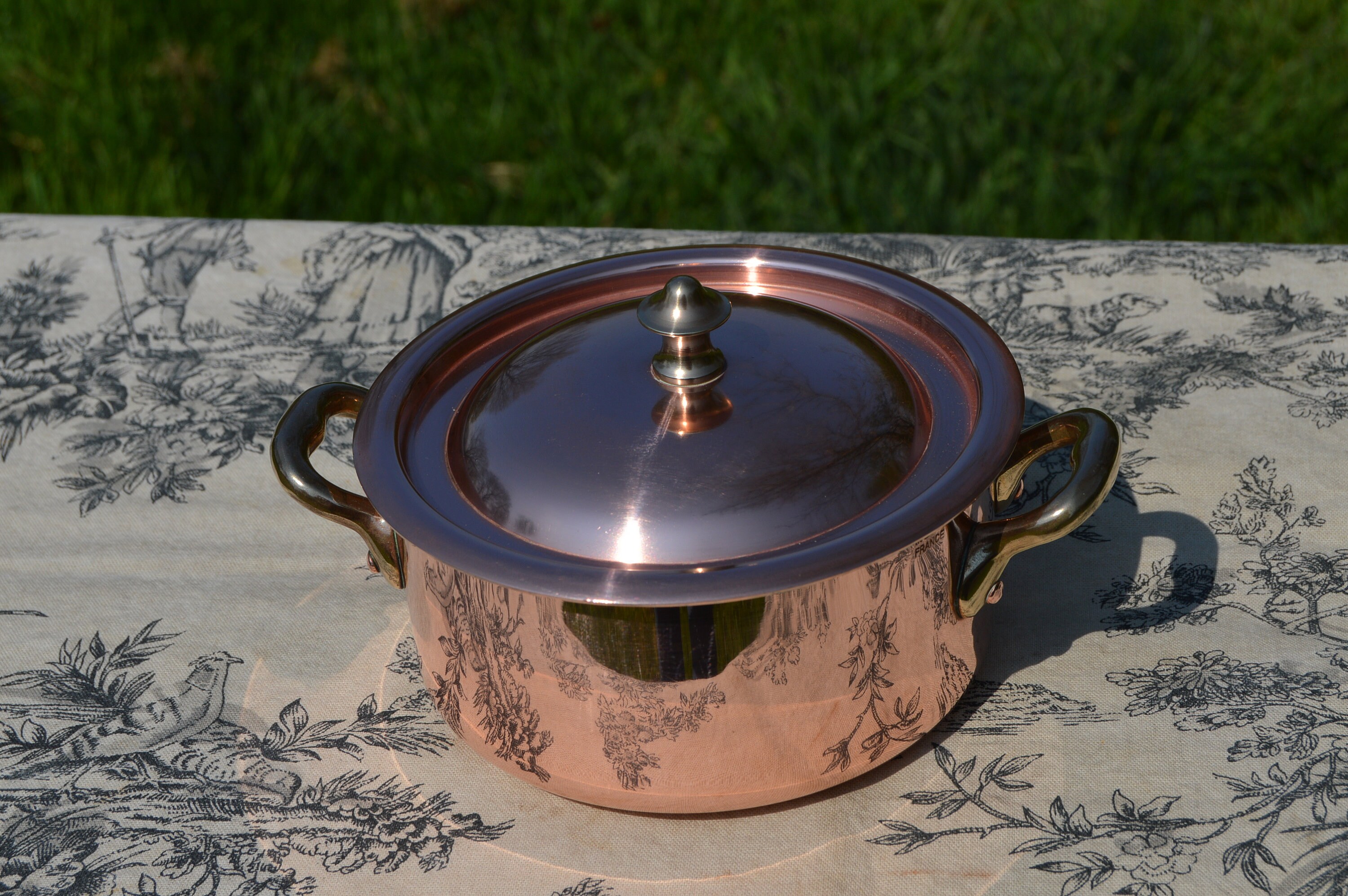 Vintage Copper Casserole Small Solid Copper Pan Casserole Etsy UK