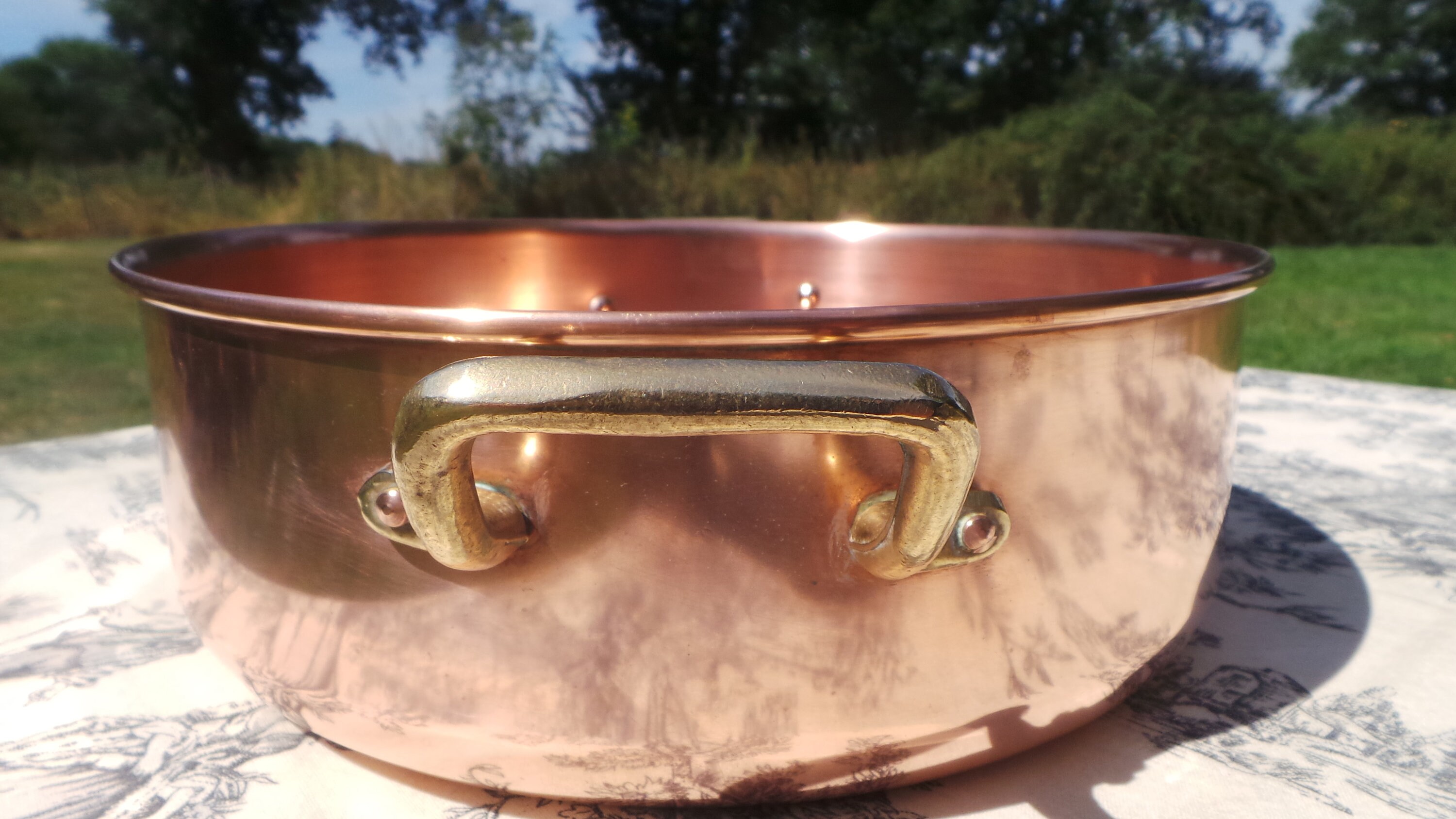 Copper Jam Pan Midi Sized French Copper Pot Vintage Copper French Jam