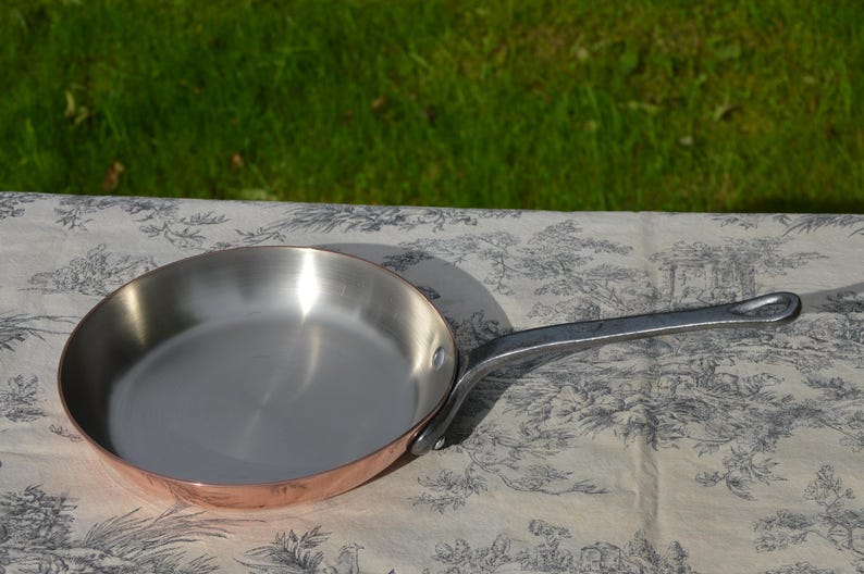 Copper Pan French Tupperware 20cm 8 Inch Omelette Egg Pan Fry Saute 2mm