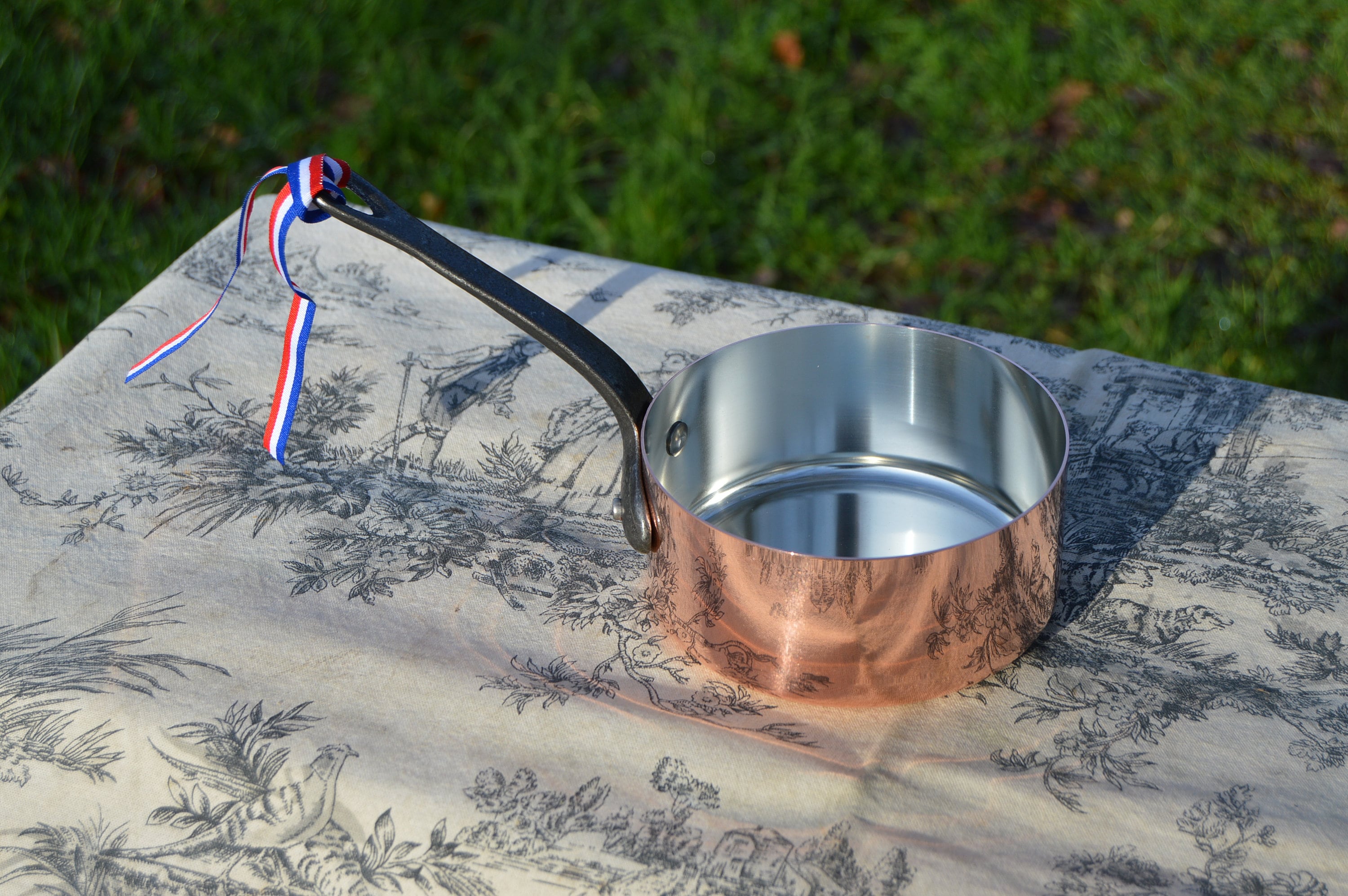 New NKC Copper Saucepan: Tin Lined Normandy Kitchen Pan, Made in France 12cm 4 3/4 inch