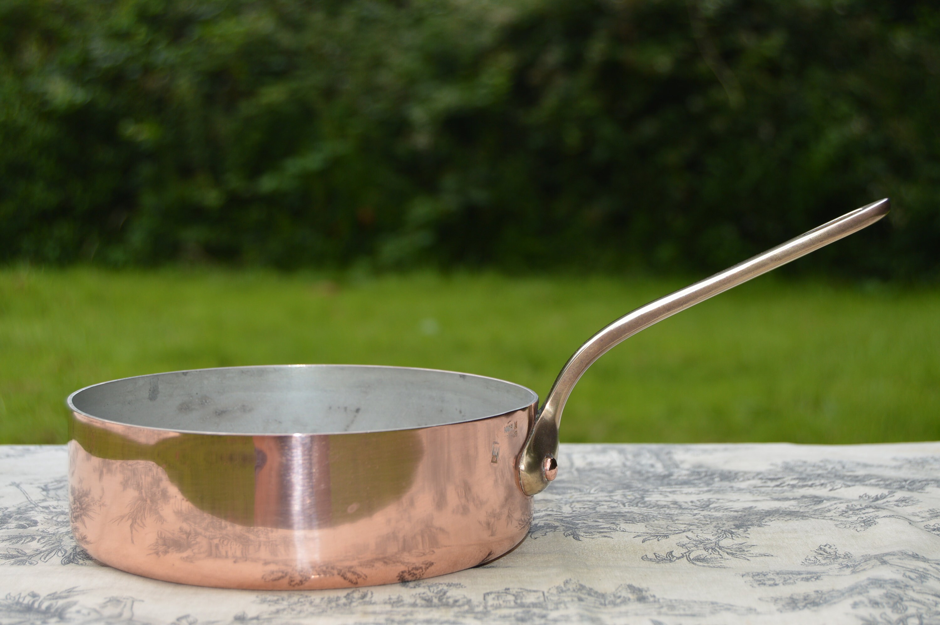 Vintage Copper Saute Pan Matfer 1.6MM Solid French Copper Saute Poele