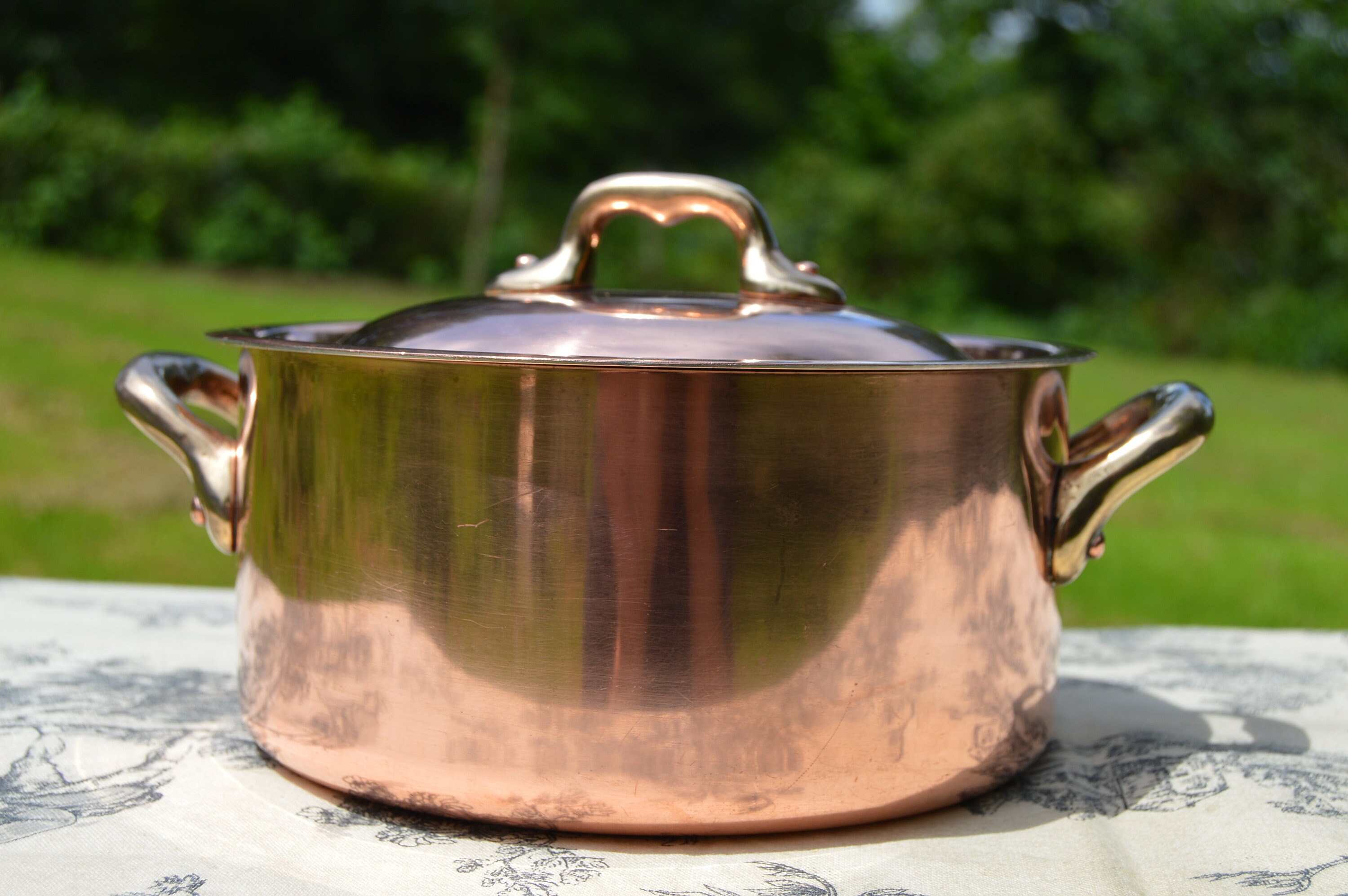 French Copper Pan Copper Pot Dutch Oven Casserole Lid 1.6mm Faitout