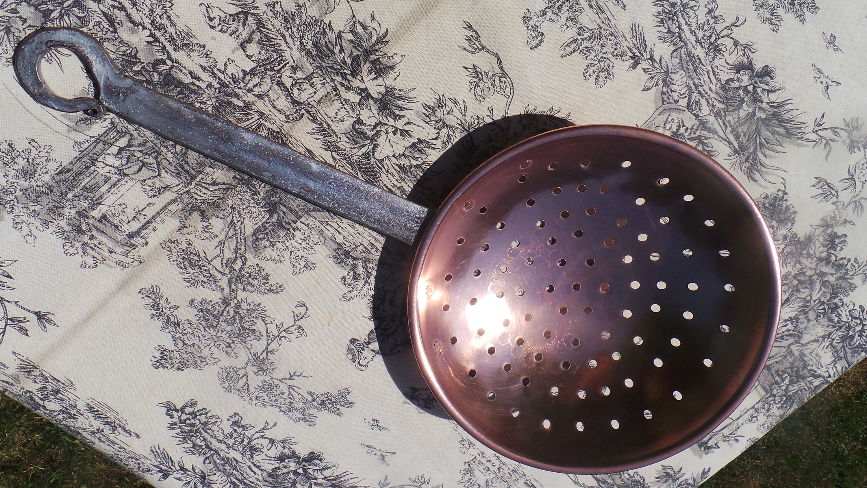 Antique French Solid Copper • Sieve • Colander • Strainer campestre