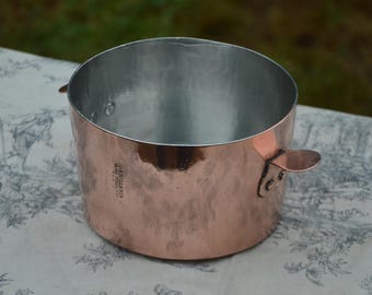 Antique Dehillerin Copper Bain Marie Pan: 6 1/8" French Braconnier Poacher Charlotte