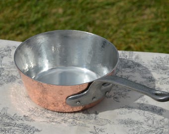 French Copper Saute Pan: Vintage Windsor Evasee, Hand-Tinned (7"/18cm)